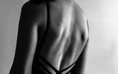 Back view of person wearing strappy top