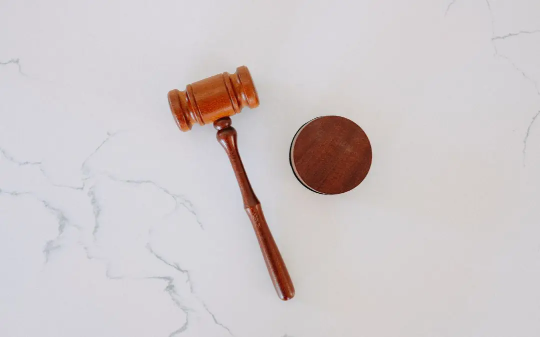 Wooden gavel and sound block